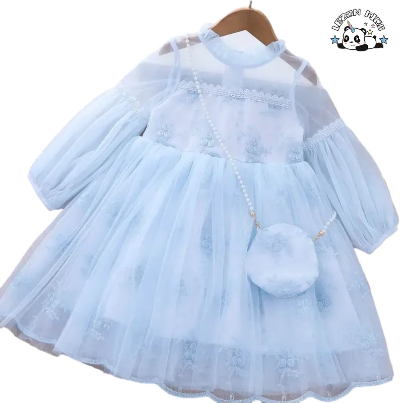 LEZONKIDS - Spring and Autumn Dress Girl's Embroidered Gauze Skirt Princess Children's Dress